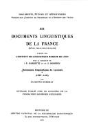 Cover of: Documents linguistiques de la France (série francoprovençale) by 