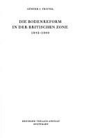 Cover of: Die Bodenreform in der Britischen Zone 1945-1949