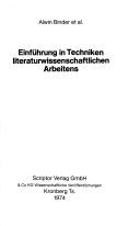 Cover of: Einführung in Techniken literaturwissenschaftlichen Arbeitens