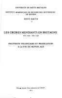 Cover of: Les ordres mendiants en Bretagne (vers 1230-vers 1530) by Martin, Hervé