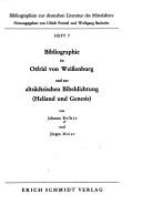 Bibliographie zu Otfrid von Weissenburg und zur altsächsischen Bibeldichtung (Heliand und Genesis) by Johanna Schwind Belkin