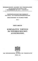 Cover of: Komparative Vorteile im österreichischen Aussenhandel by Fritz Breuss