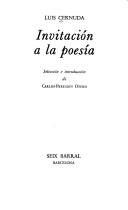 Cover of: Invitación a la poesía by Luis Cernuda