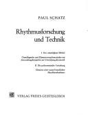 Cover of: Rhythmusforschung und Technik by Paul Schatz