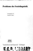 Cover of: Probleme der Soziolinguistik by hrsg. von Siegfried Jäger.
