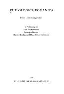 Cover of: Philologica Romanica: Erhard Lommatzsch gewidmet