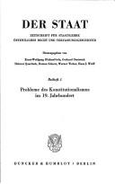 Cover of: Probleme des Konstitutionalismus im 19. Jahrhundert