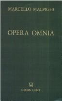 Cover of: Opera omnia by Marcello Malpighi