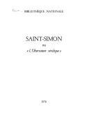 Cover of: Saint-Simon by 