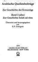 Cover of: Arabische Quellenbeiträge zur Geschichte der Kreuzzüge