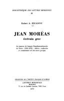 Jean Moréas, écrivain grec by Robert A. Jouanny