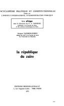 Cover of: La République du Zaïre by Jacques Vanderlinden
