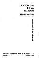 Cover of: Sociología de la religión: notas críticas