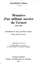 Cover of: Mémoires d'un militant ouvrier du Creusot, 1841-1905