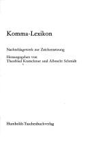 Komma-Lexikon by Theofried Kratschmer