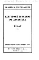 Cover of: Rimas by Bartolomé Juan Leonardo de Argensola