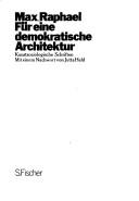 Cover of: Für eine demokratische Architektur: kunstsoziologische Schriften