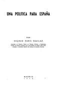 Cover of: Una política para España