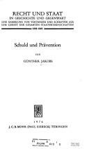 Schuld und Prävention by Günther Jakobs