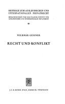 Cover of: Recht und Konflikt: e. soziolog. Unters. privatrechtl. Konflikte in Mexiko