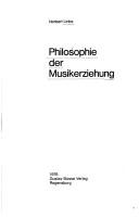 Cover of: Philosophie der Musikerziehung