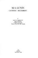 Cover of: M. S. Lunin: Catholic Decembrist