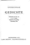 Cover of: Gedichte by Gottfried Keller
