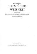 Cover of: Heimliche Weisheit: Mystiker des 16. bis 19. Jahrhunderts