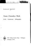 Cover of: Noam Chomskys Werk by Harald Weydt, Harald Weydt