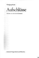 Cover of: Aufschlüsse: Studien zur deutschen Literatur.