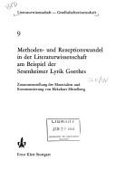 Cover of: Methoden- und Rezeptionswandel in der Literaturwissenschaft am Beispiel der Sesenheimer Lyrik Goethes