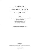 Cover of: Annalen der deutschen Literatur: eine Gemeinschaftsarbeit zahlreicher Fachgelehrter