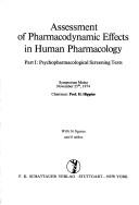 Cover of: Assessment of pharmacodynamic effects in human pharmacology. | 