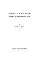 Cover of: Syntactic change by Roderick A. Jacobs