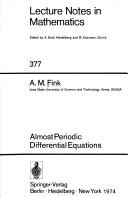 Cover of: Almost periodic differential equations