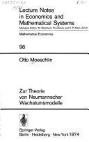 Cover of: Zur Theorie von Neumannscher Wachstumsmodelle. by Otto Moeschlin