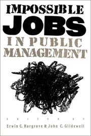 Cover of: Impossible jobs in public management