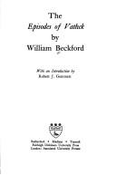 Cover of: The episodes of Vathek by William Beckford