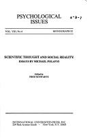 Cover of: Scientific thought and social reality: essays.