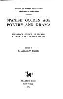 Cover of: Spanish golden age poetry and drama.