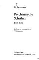 Cover of: Psychiatrische Schriften, 1914-1962