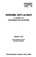 Cover of: Occupational safety and health: a guide to information sources