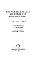 France de Louis XIII et de Richelieu by Tapié, Victor Lucien