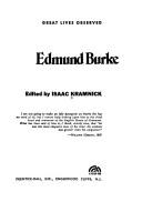 Cover of: Edmund Burke. by Isaac Kramnick