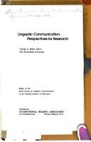 Linguistic communication: perspectives for research by Study Group on Linguistic Communication Hyannis, Mass. 1973.