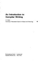 Cover of: An introduction to compiler writing