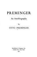 Cover of: Preminger: an autobiography