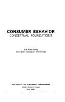 Cover of: Consumer behavior; conceptual foundations.