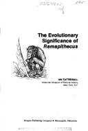 The evolutionary significance of Ramapithecus by Ian Tattersall