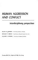 Cover of: Human aggression and conflict | Klaus R. Scherer